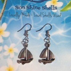 Sailboat Earrings (Nickel Free) (Handmade)